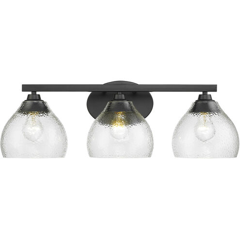 Ariella 3 Light 26.38 inch Matte Black Vanity Light Wall Light